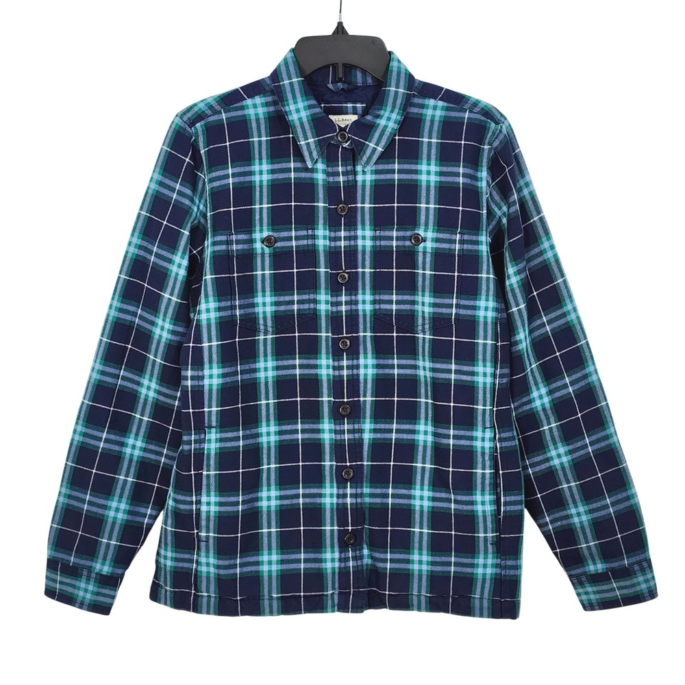 New LL BEAN Primaloft‎ Insulated Plaid Shirt Jacket Womens Small Regular 502798